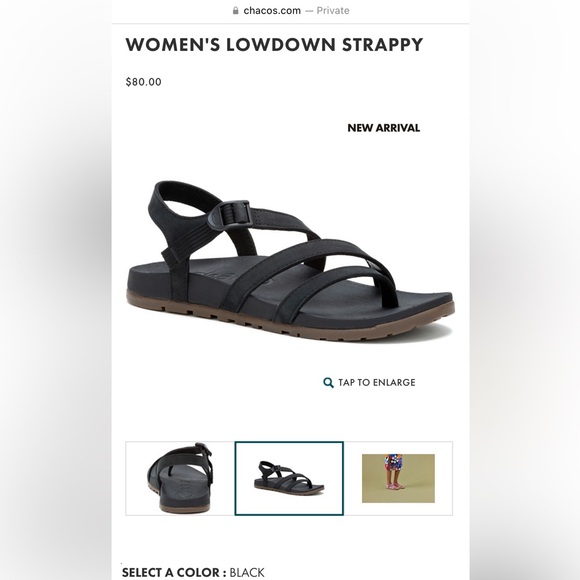 Women’s Chaco Lowdown Strappy sandal, size 7, black - Picture 4 of 7